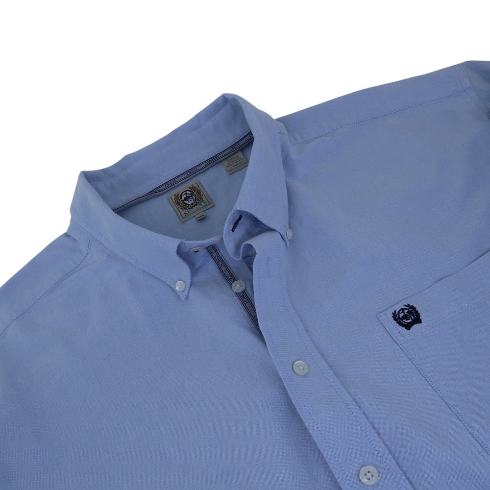Cinch Mens Light Blue Long Sleeve Button Down Western Shirt XXL Solid Cotton